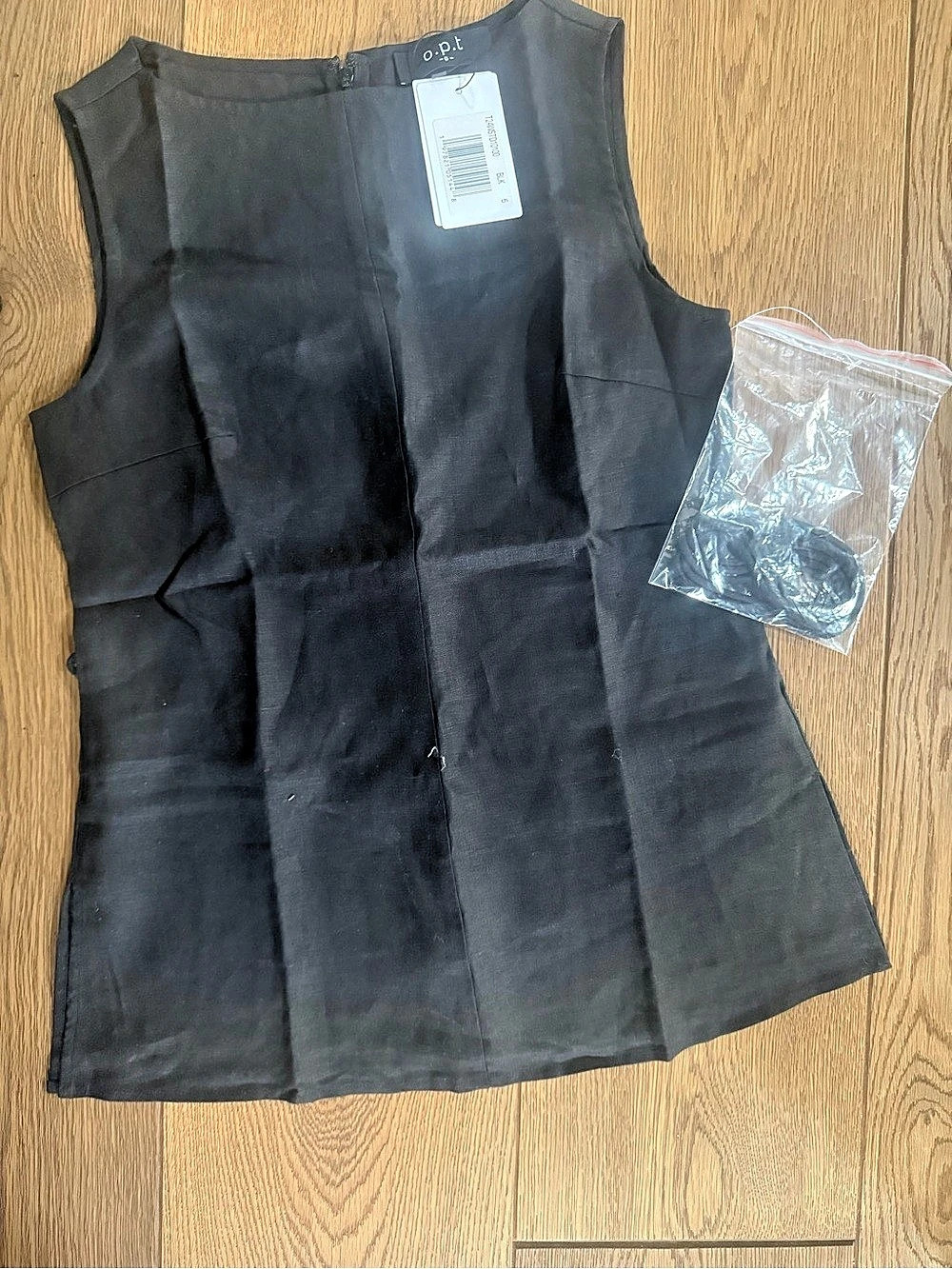 o.p.t Black Linen Top